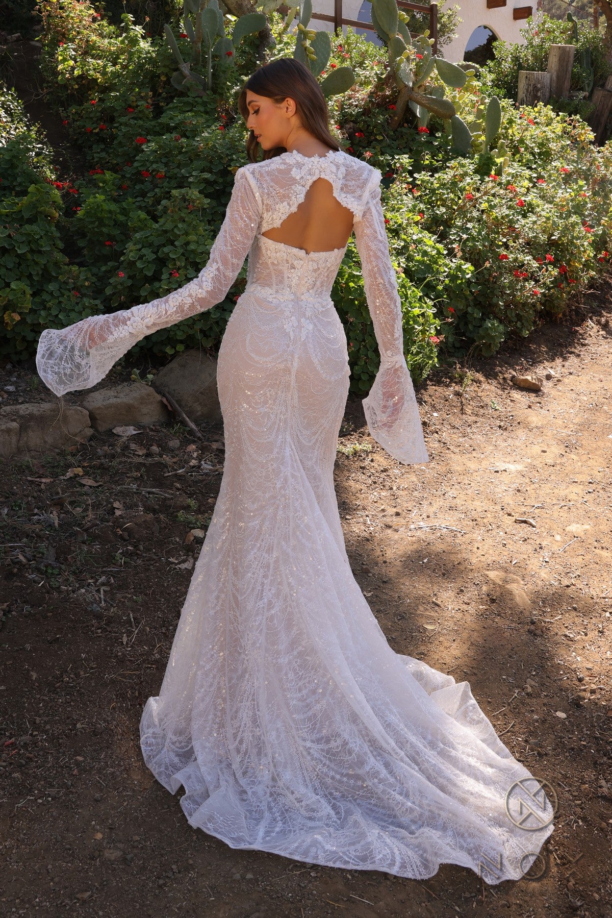 slim fit dress slacks Lace Long Sleeve Fitted Wedding Dress | Long Sleeve Gowns main image 1
