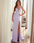 Stunning V-Neck Stretch Satin Long Prom Dress _Y1481