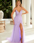LONG GOWN IN TULLE MATERIAL WITH A FULLY SEQUIN APPLIQUE BODICE_R1717