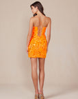 Sequin Embellished Short  V-Neck Dress_T864